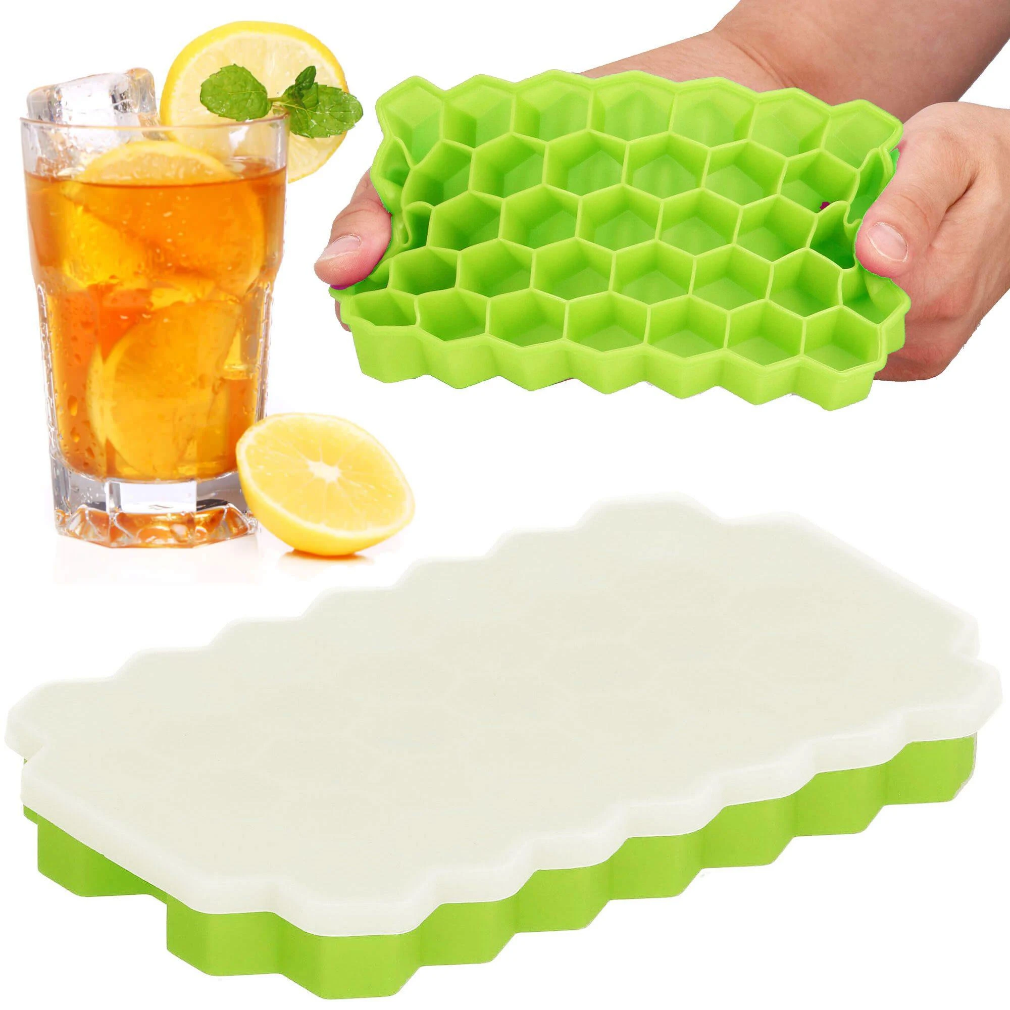 Silikoninė ledo forma Springos 20x12 cm žalia