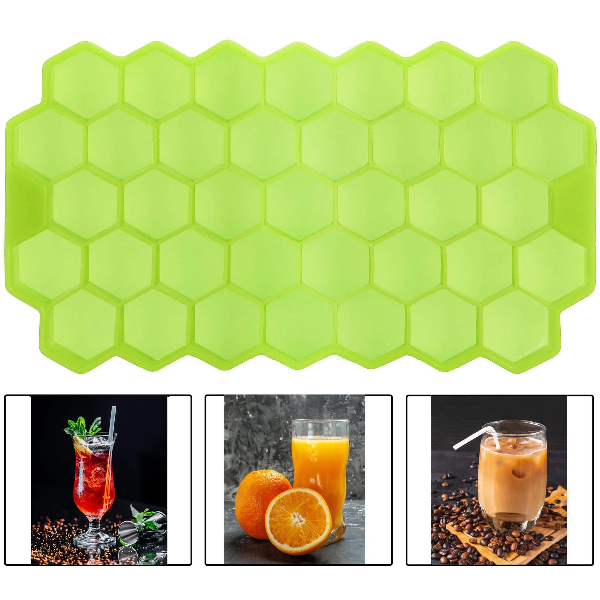 Silikoninė ledo forma Springos 20x12 cm žalia
