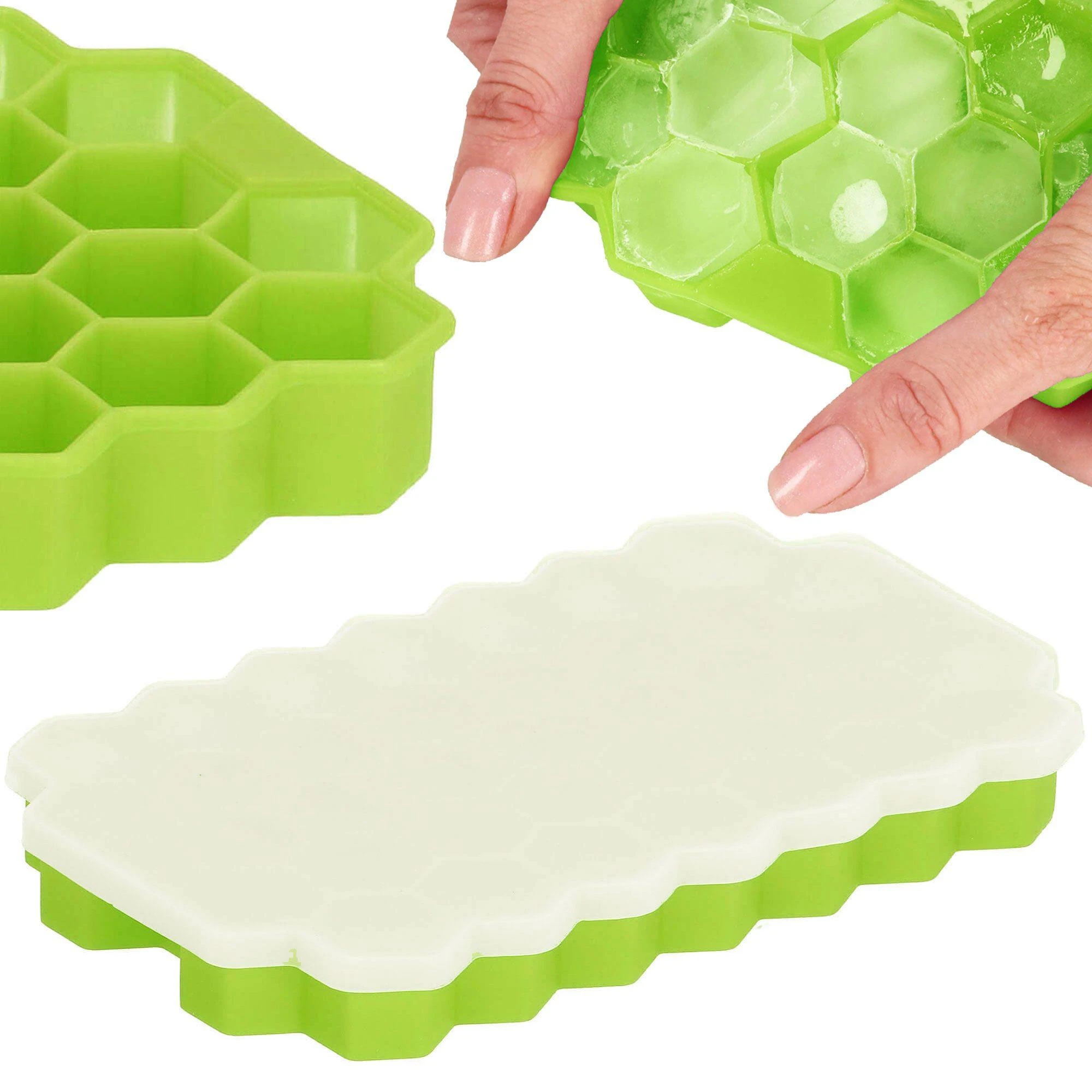 Silikoninė ledo forma Springos 20x12 cm žalia