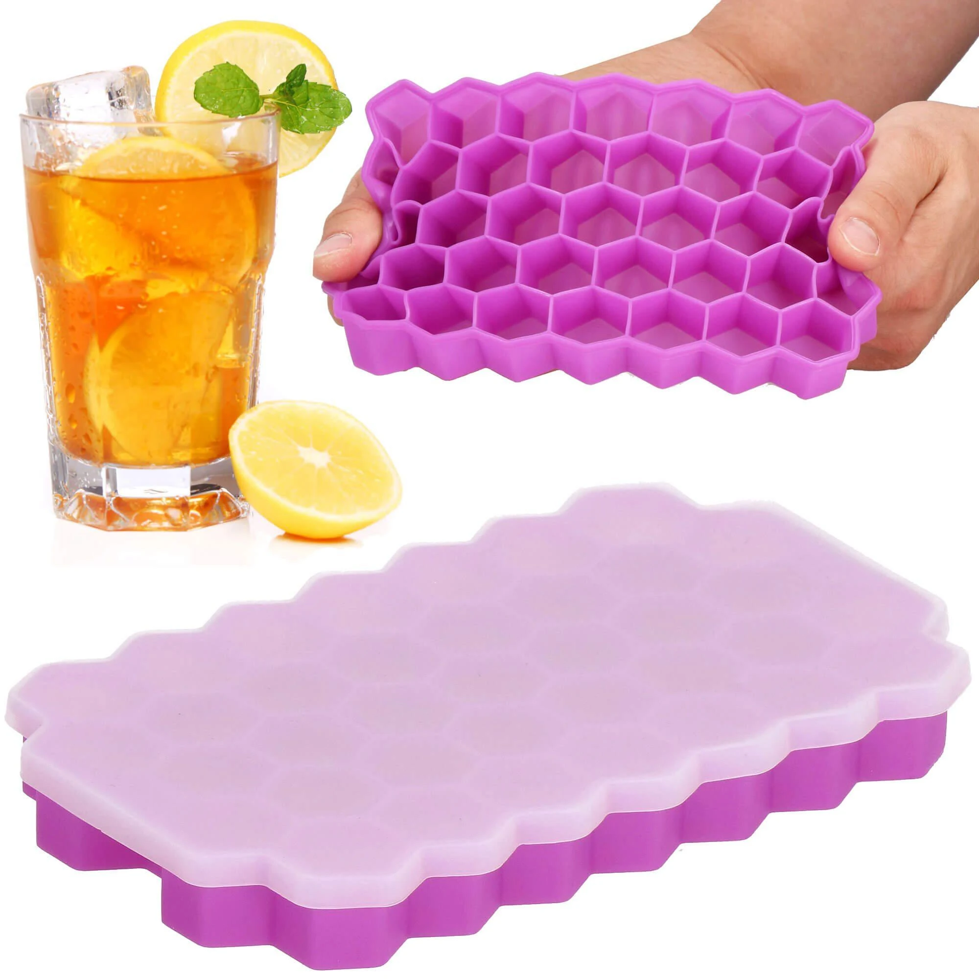 Silikoninė ledo forma Springos 20x12 cm violetinė