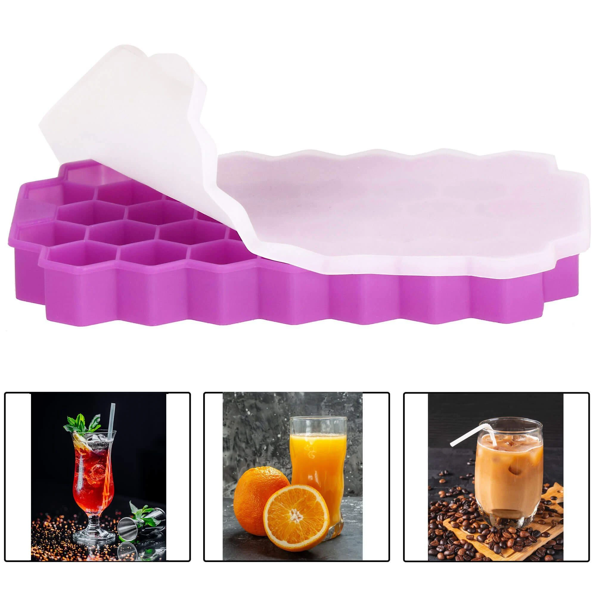 Silikoninė ledo forma Springos 20x12 cm violetinė