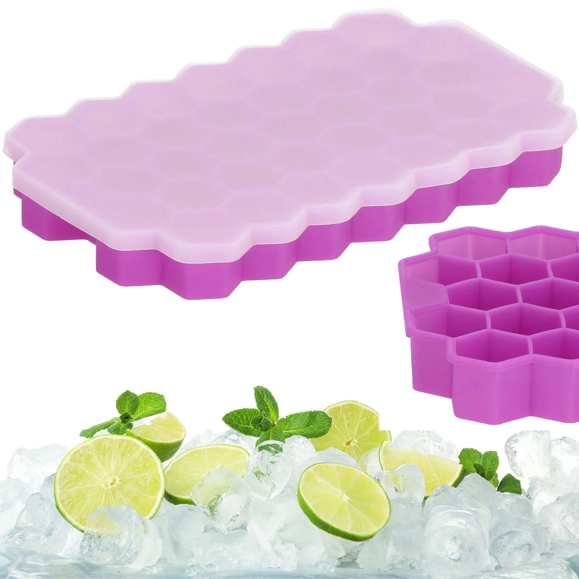 Silikoninė ledo forma Springos 20x12 cm violetinė