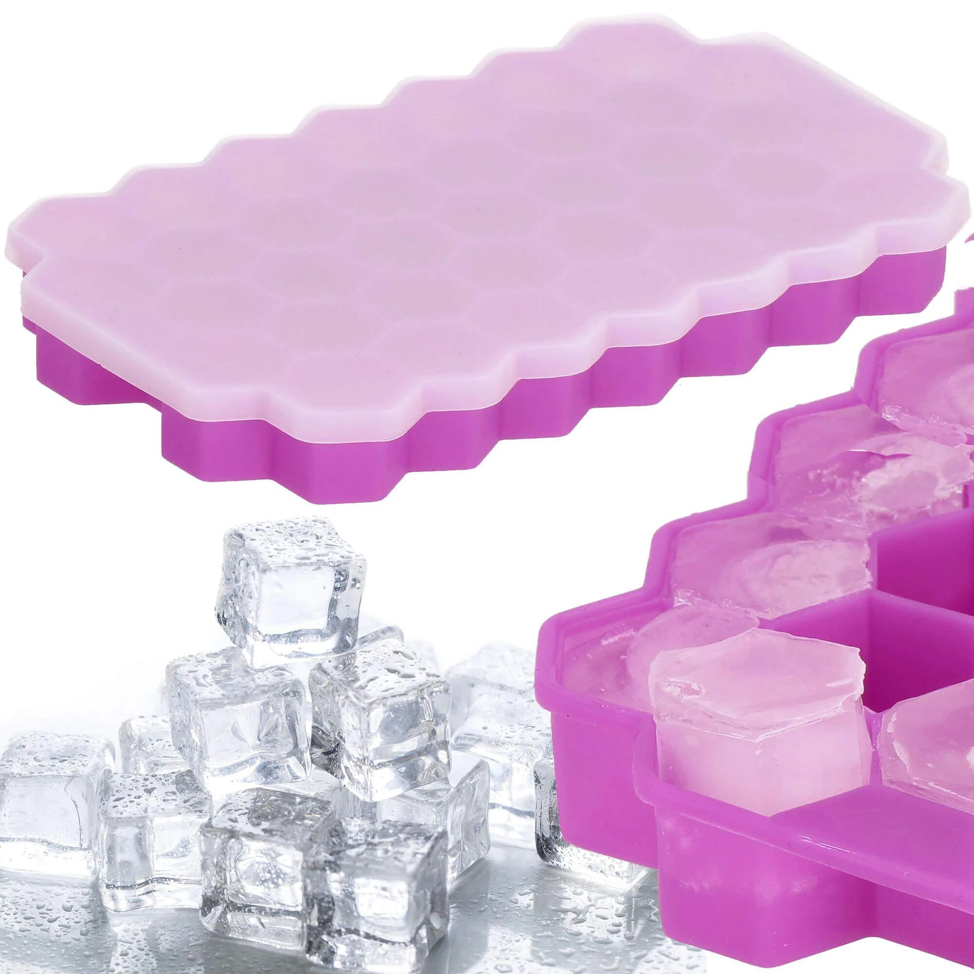 Silikoninė ledo forma Springos 20x12 cm violetinė