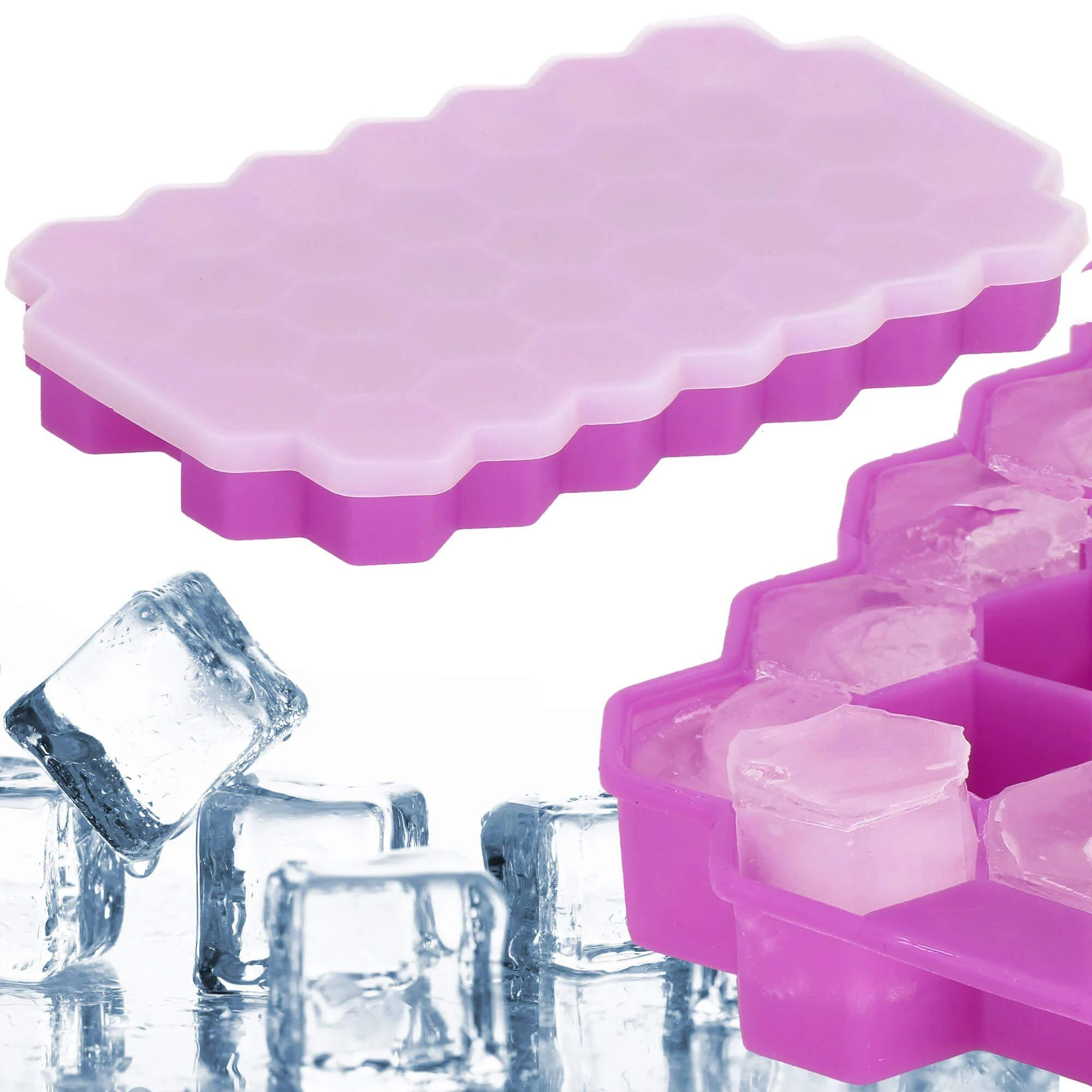 Silikoninė ledo forma Springos 20x12 cm violetinė