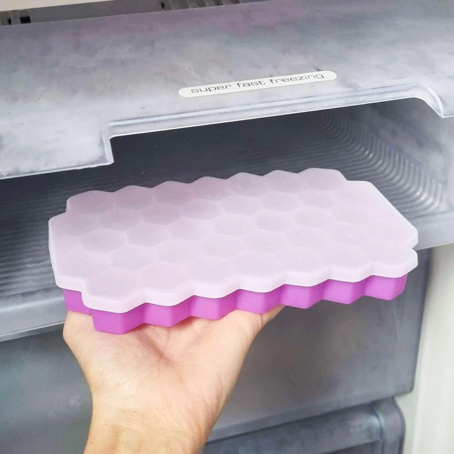Silikoninė ledo forma Springos 20x12 cm violetinė