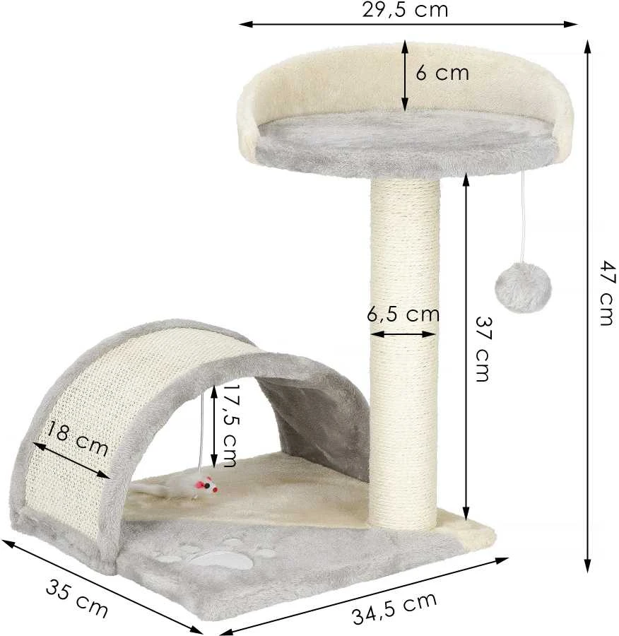 Kačių draskyklė su lova Springos 2 lygiai 37cm