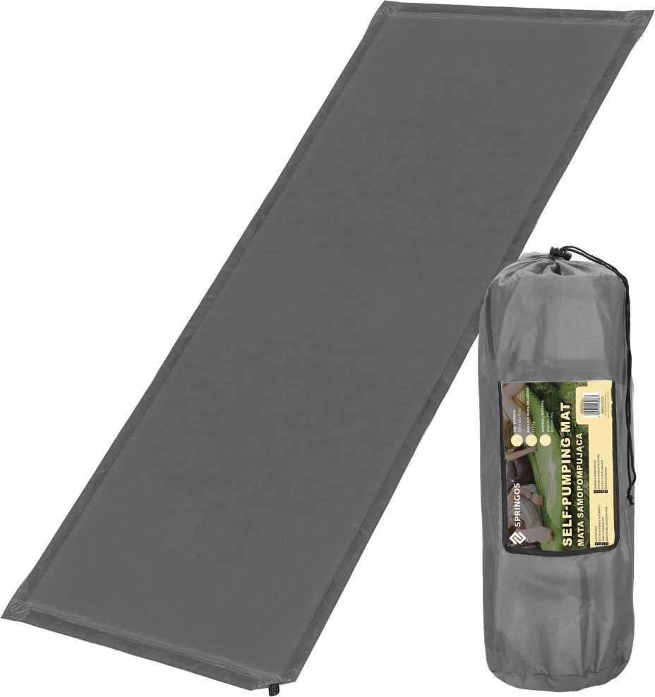 Savaime prisipučiantis kilimėlis Springos 180 cm pilkas