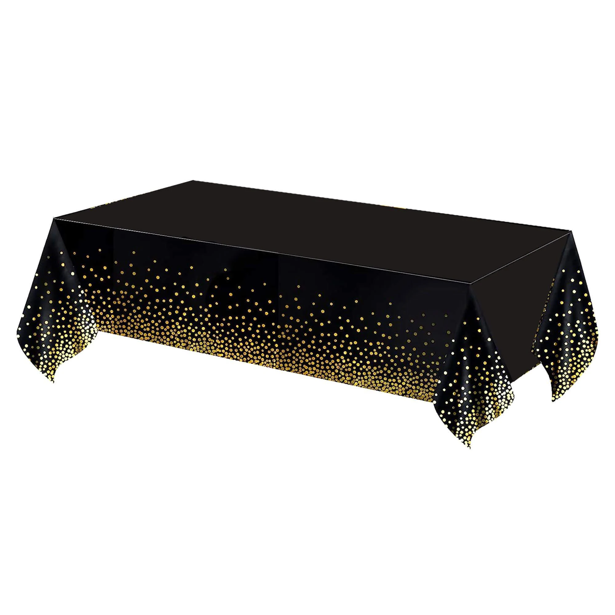 Staltiesė Springos 272x137 cm, juoda/auksinė, atspari dėmėms