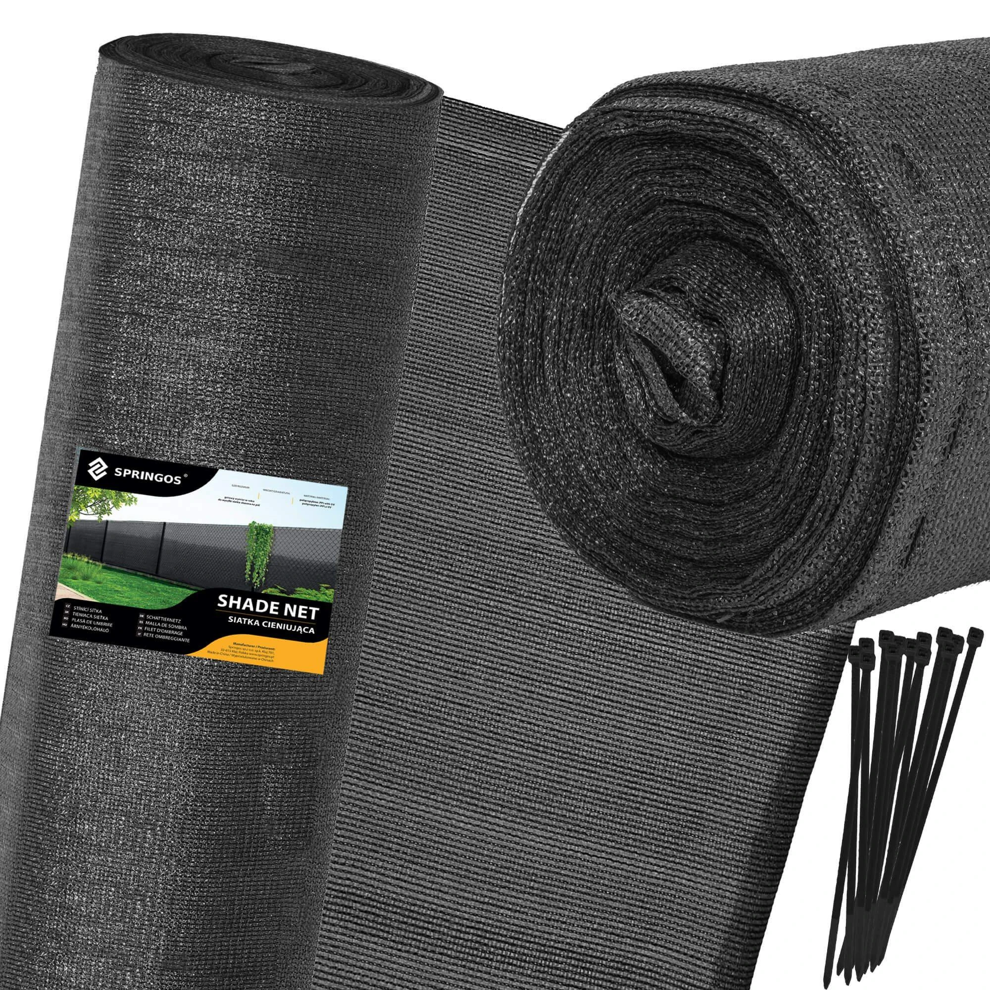Apsauginis tinklas Springos SN0044, 1,2 x 25 m, 140 g/m², antracitas
