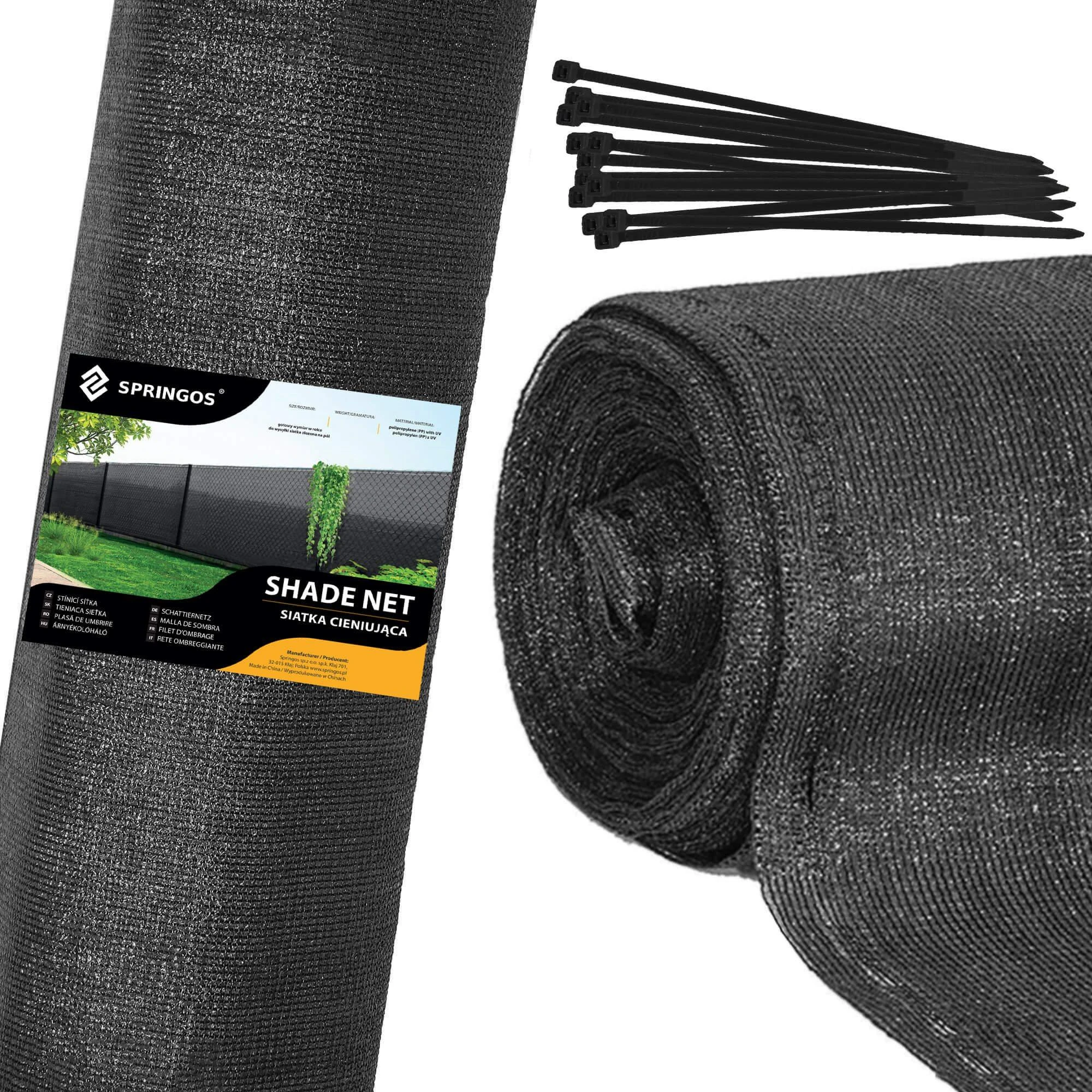 Apsauginis tinklas Springos SN0044, 1,2 x 25 m, 140 g/m², antracitas