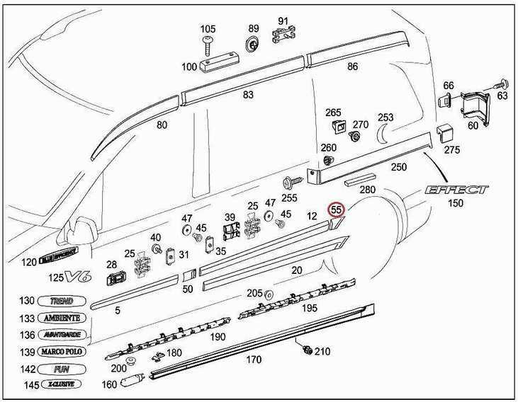 /1215/ Original Mercedes-Benz Schutzleiste hinten dešinė Zierleiste W639 Vito