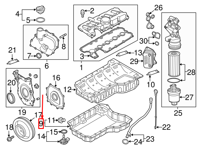 Apatinis Alyvos Bakelis VAG Audi TT Roadster 8J Originalus 07K103600E