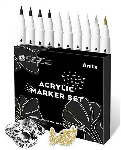 Profesionalūs akriliniai markeriai - flomasteriai ARRTX, 4 spalvų 10vnt.