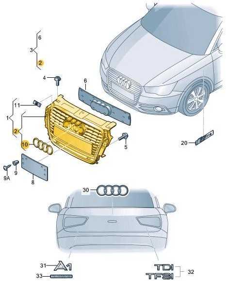 Audi A1 2011 2014 VAG Radiatoriaus Grotelės Pilkos Akmens Spalvos Originalus 8X08536511QP