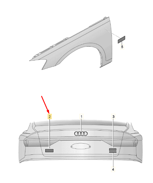 Audi Rsq8 4M Galinio Bagažinės Ženklo Emblema Vag Originalus 4M8853740AT94