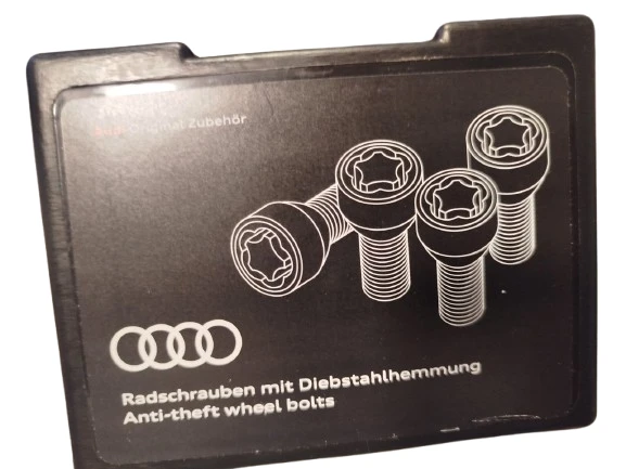 Audi VW M14x1.5x45 ratų varžtų su apsauga nuo vagystės antgalių rinkinys 83A071455 Originalus