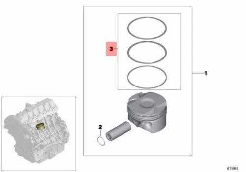 AUTENTIŠKAS BMW 5 7 Serijos E60 65 66 Sedanas Remonto Rinkinys 1x Pistonų Žiedai 11257545007
