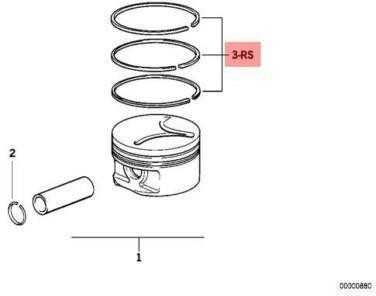 AUTENTIŠKAS OEM BMW E34 E36 E38 E39 M41 M51 Remonto rinkinys 1x stūmoklio žiedai 11252243860