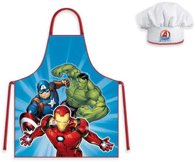 "Avengers" 2 dalių prijuostės ir kepurės rinkinys vaikams