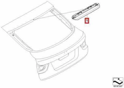 BMW trečiojo stabdžių žibinto juodas korpusas skaidrus objektyvas originalus 63257207825