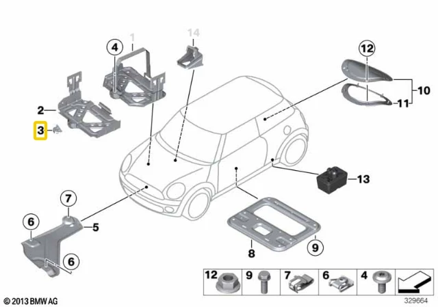 Baterijos Laikiklio Skersinėlė BMW MINI R56 R55 R57 R58 R59 R60 R61 Originalus 61212755516