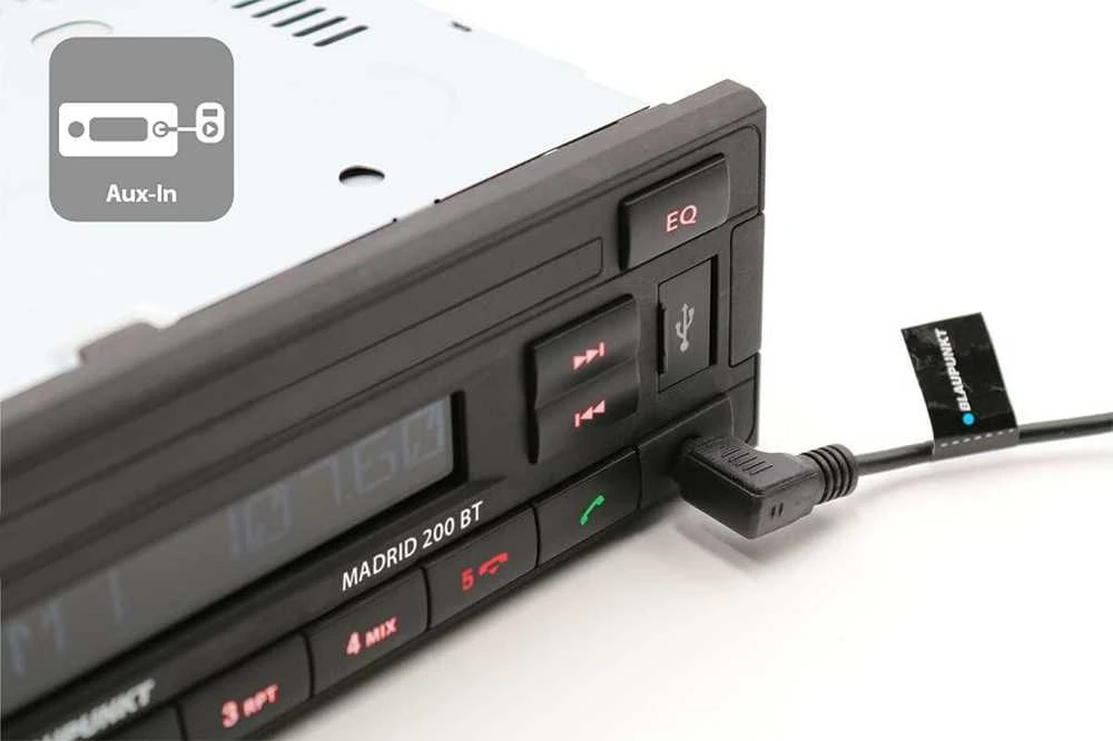 Blaupunkt Madrid 200 BT automagnetola su Bluetooth, USB, AUX, RDS, 1 DIN