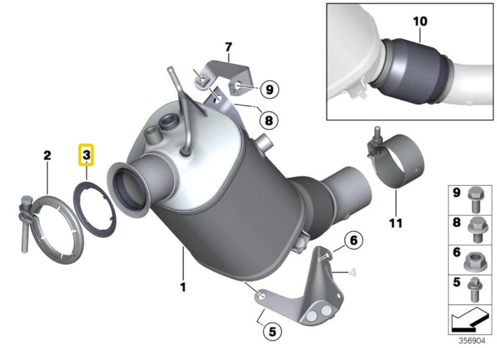 BMW 1 2 3 4 5 6 7 serijos X1 X3 X4 dyzelino išmetimo tarpinė DPF 18308513651 originali