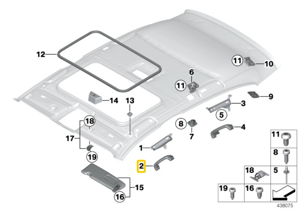 BMW 1 F20 Interjero rankena 51167464443 7464443 originali