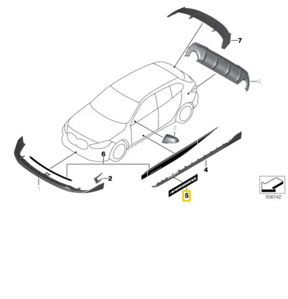 Bmw 1 F40 3 G20 G21 8 G14 G15 X5 G05 Stikerų Rinkinys Originalus 51142461811