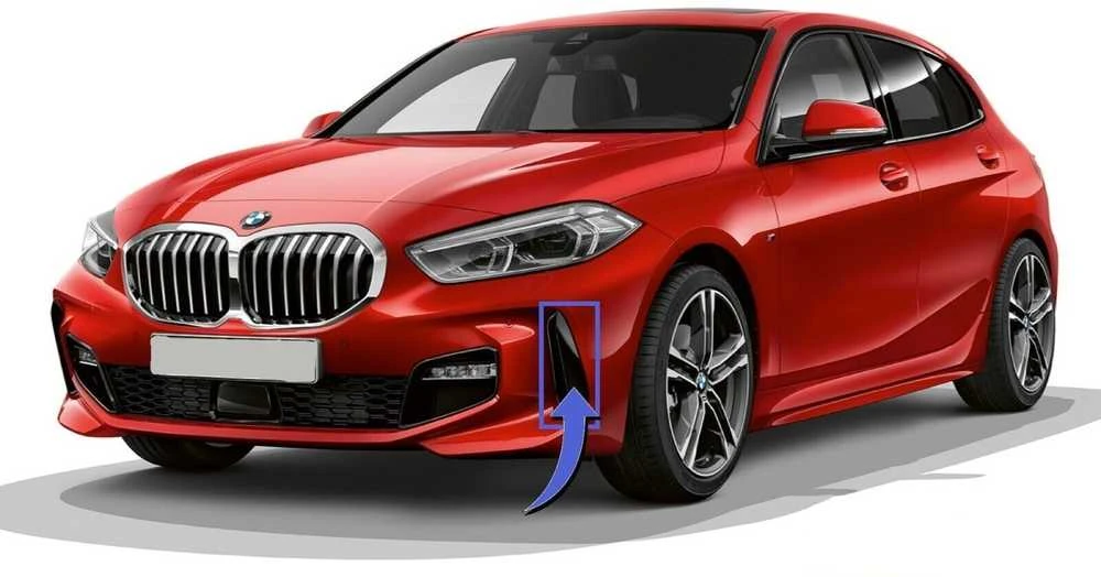 BMW 1 SERIES F40 M SPORT priekinio bamperio šoninės apdailos grotelės kairės pusės 51118075625 originalios
