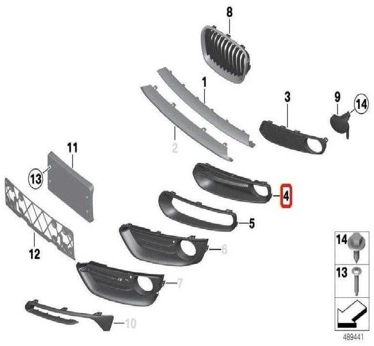 BMW 1 serijos F20 F21 priekinis uždaras rūko žibinto groteles kairysis originalus 51117341611