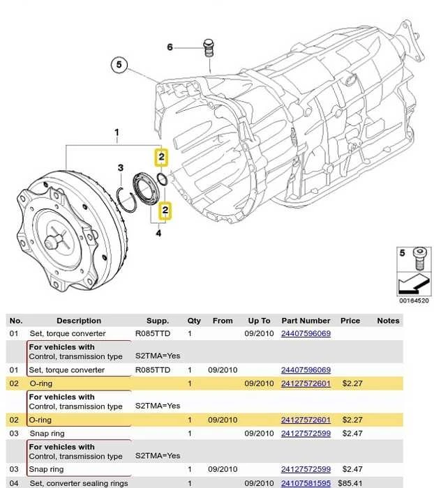 BMW (2007-2013 m.) O-Ring - įėjimo sukimo momento keitiklis "AutoTrans" GA6L45R GENUINE