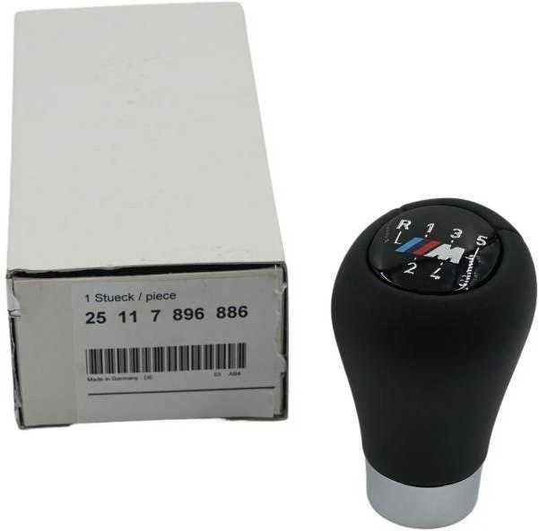 BMW 3 5 6 serijos E46 E60 E61 E63 M Sport 6 pavarų perjungimo pavarų dėžės odinė rankenėlė originali 25117896886