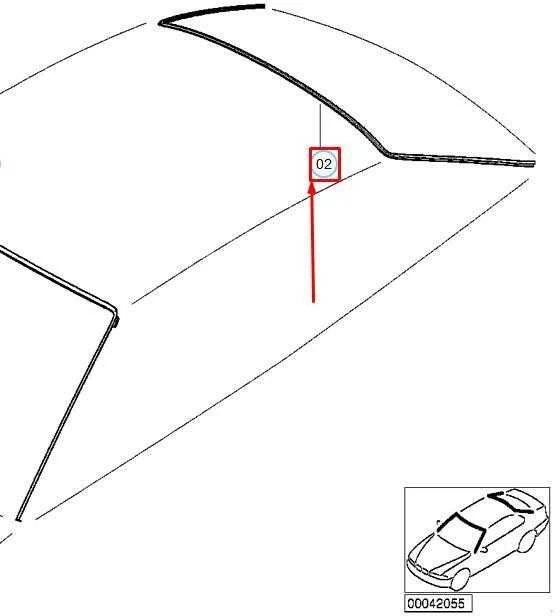 BMW 3 Coupe E46 galinio lango stiklo oro juostos sandariklis 51318208471 NEW GENUINE