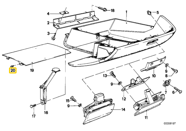 BMW 3 E21 3 E36 Išplėstinis Rivetas Originalus 64221356171