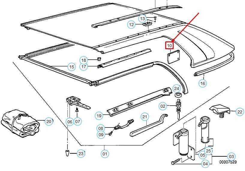 BMW 3 E30 Kabriolet Kietas stogas Dešinė danga 54211959982 1959982 NAUJA ORIGINALI
