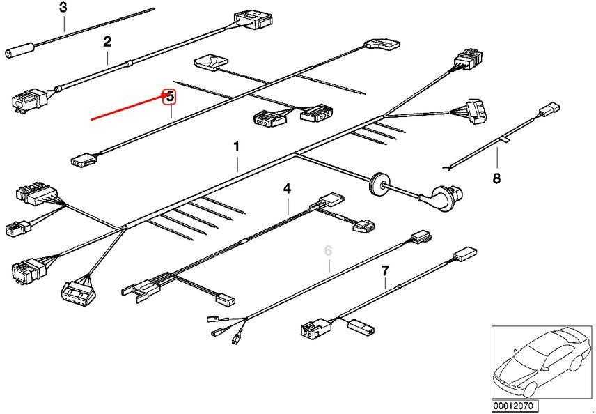 BMW 3 E36 Lauko temperatūros/skaitmeninio laikrodžio laidai Originalūs 61119401604