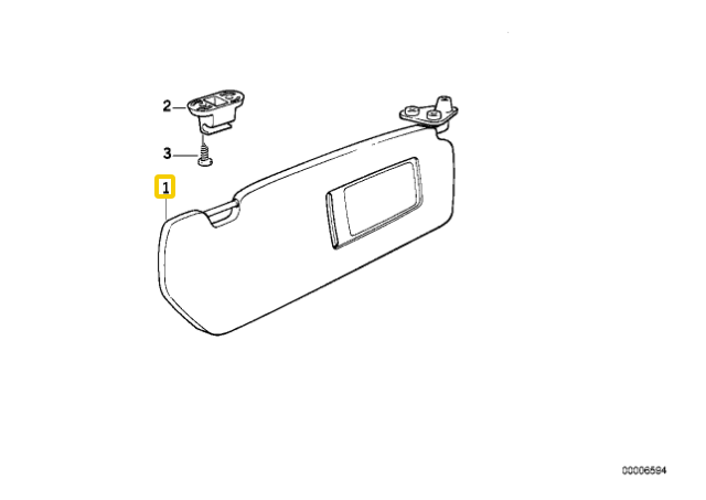 Bmw 3 E36 Sonnenblende Beleuchtet Rechts Originalus 51168237116