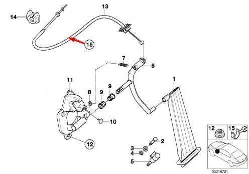 BMW 3 E46 akceleratoriaus lynas originalus 35411166204