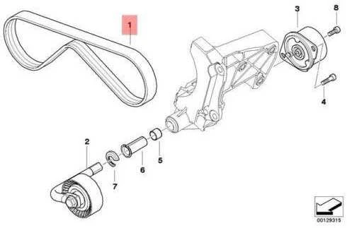 Bmw 3 E46 E90 E91 E92 5 E60 E61 6 E63 E64 X3 E83 X5 E53 Ribtas V Diržas Originalus 64557792851