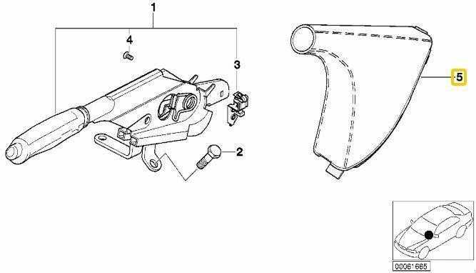 Bmw 3 E46 Rankinis Stabdėčio Dėklas Lederis Originalus 34408227928