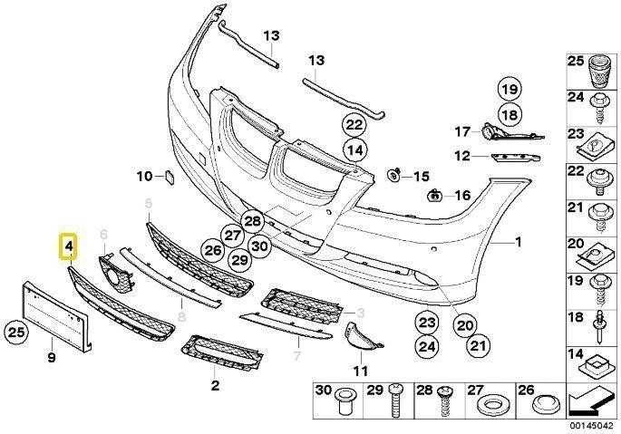Bmw 3 E90 E91 Centro Gridas Originalus 51117154555