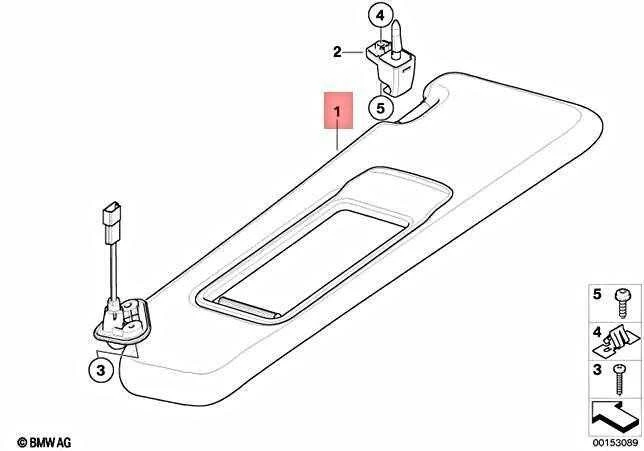 BMW 3 E90 E91 Dešinės Pusės Saulės Apskaičius Tekstilės Su Veidrody Originalus 51166981650