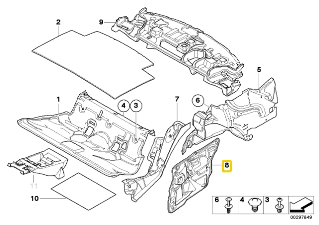 Bmw 3 E90 E91 Garsinis Durų Izoliacinis Kompasitas Dešinėje Originalus 51487161456