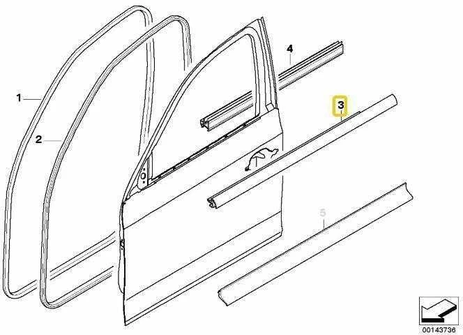 Bmw 3 E90 E91 Kairysis Kanalo Dangčio Sandariklis Originalus 51337060235