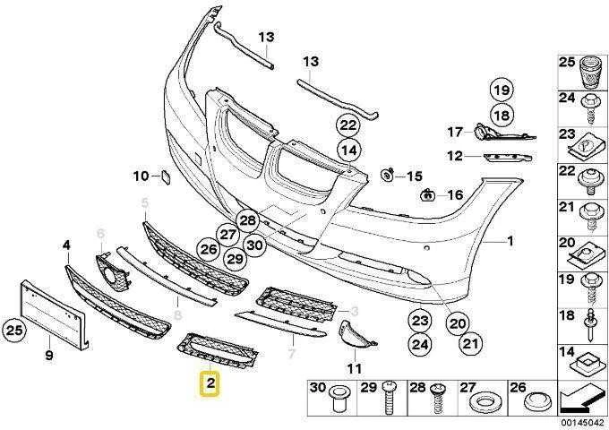 BMW 3 E90 E91 Kairysis Uždarytas Grotas Originalus 51117154553