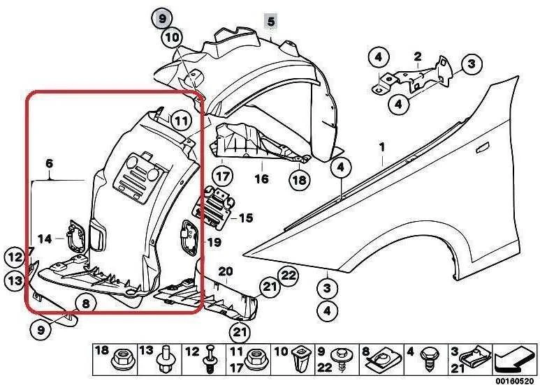 BMW 3 E92 E93 Dešinės Apatinė Danga Originalus 51718044548