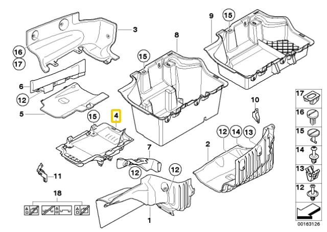 Bmw 3 E93 Bagažinės Dugno Panelės Įdėklas Originalus 51479126822