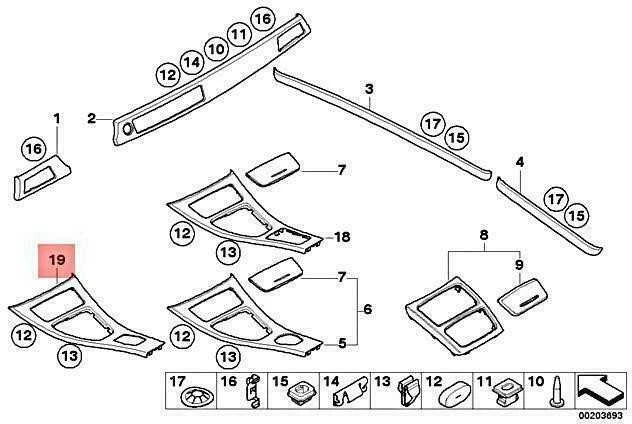 Bmw 3 E93 Vidurinis Konsolės Dėklas Originalus 51169170929