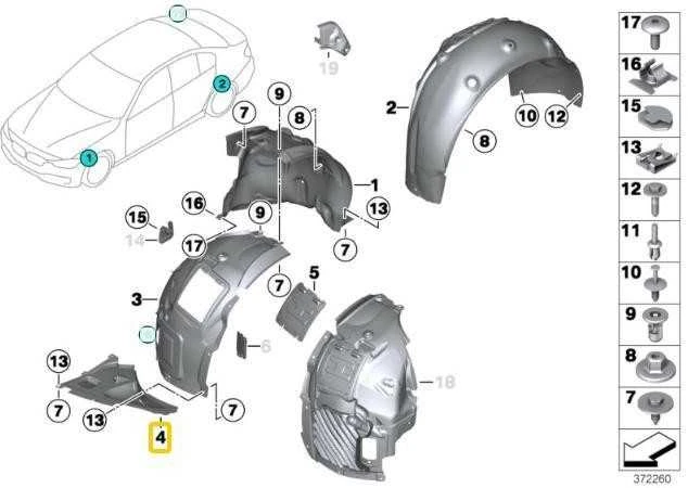Bmw 3 F34 Gt Dešinės Apatinė Dėžė Originalus 51758057326